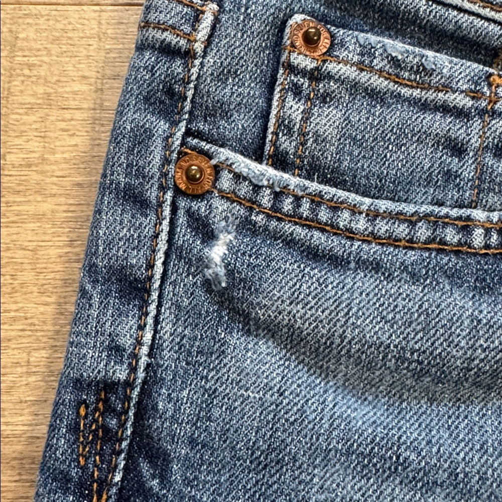 7 For All Mankind classic blue denim straight leg jeans. - Picture 12 of 15